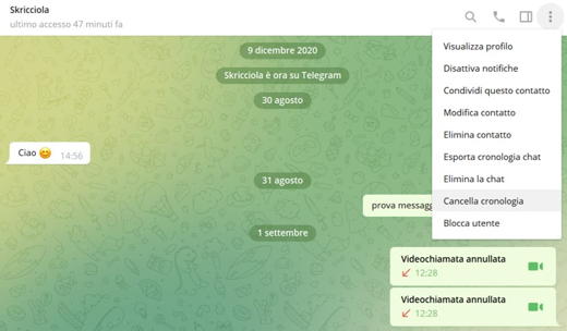 Cómo borrar mensajes de Telegram