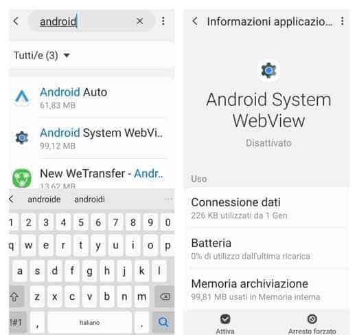 How to activate and update Android System WebView