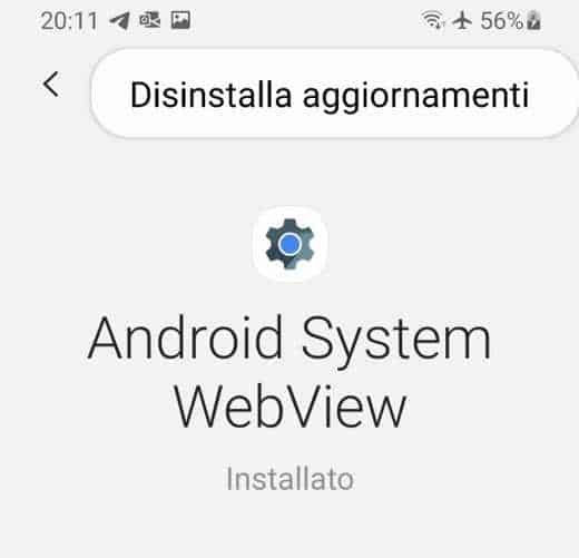 How to activate and update Android System WebView