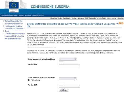 How to check the Community VAT number