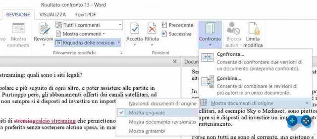 Como comparar dois documentos do Word