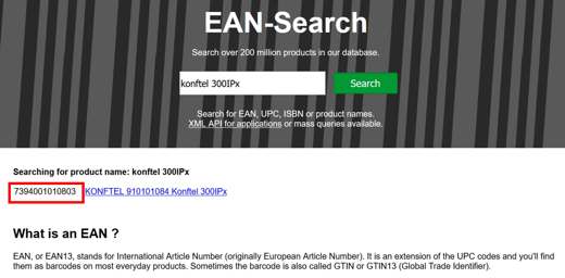 How to find the EAN code of a product
