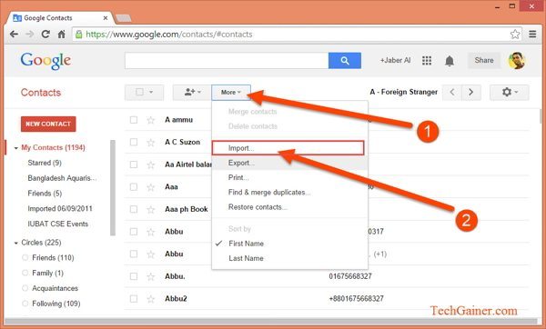 How to transfer contacts from Outlook to Gmail