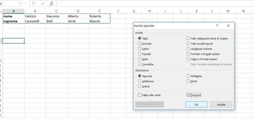 How to swap rows and columns in Excel
