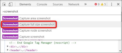 How to screenshot a webpage with Chrome