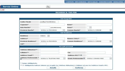 How to request the INPS PIN