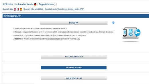 How to request the INPS PIN