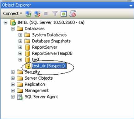 Venez récupérer une base de données dans « Suspect State » dans Sql Server