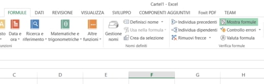 How to view the formulas of an Excel sheet