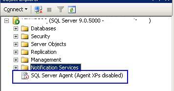 Como restaurar o SQL Server Agent quando o Agent XPs está desativado