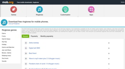 Sites and apps to download free ringtones