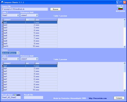 How to compare two tables in Excel