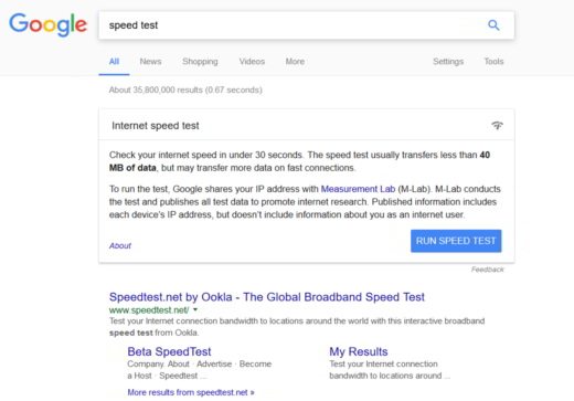 Como verificar a velocidade de sua conexão com o Google