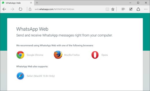 How to use WhatsApp Web with Edge