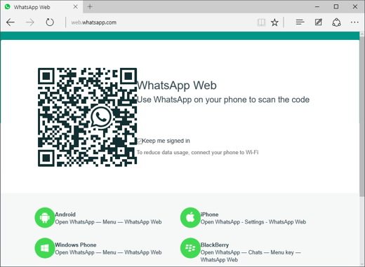 How to use WhatsApp Web with Edge