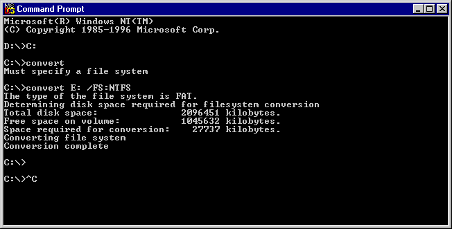 Come convertire and hard disk da FAT to NTFS