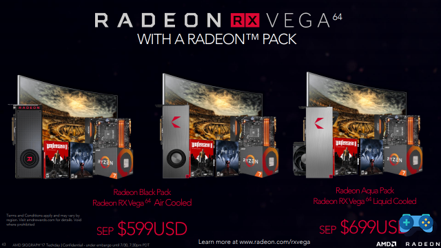 AMD, officially unveiled prices and specifications of the new RX Vega 56 and RX Vega 64 GPUs